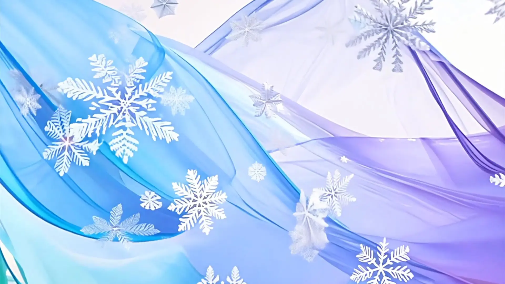 Icy Blue Snowflakes Overlay for Seasonal Presentations